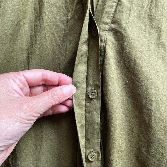 Zara Green v neck button button shirt maxi cotton dress Sz XS - Picture 6 of 15